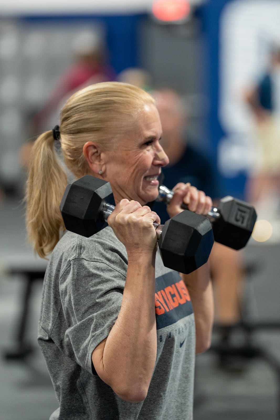 Adult member completing a coached workout at OAK STRENGTH in Loves Park IL at OAK STRENGTH in Loves Park